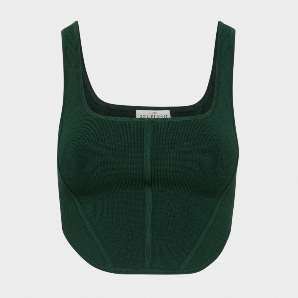 Aritzia Babaton Green Sculpt Bustier Top, Large